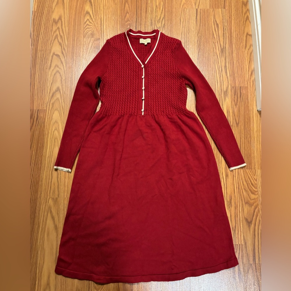 Ports International cashmere/wool blend Long Sleeve Knit Dress - small